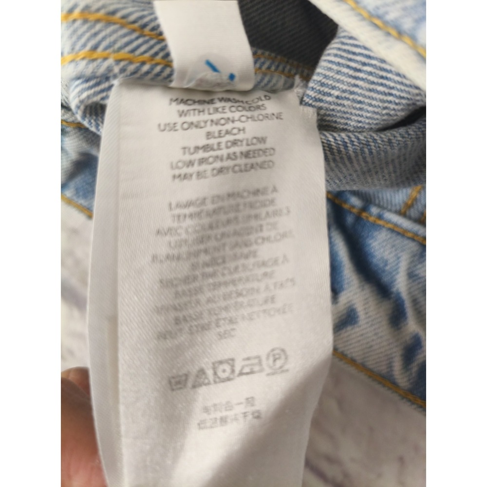 Free People Womens Brando Denim Jacket Size Small acid washed 90s Skater Retro - Picture 9 of 10